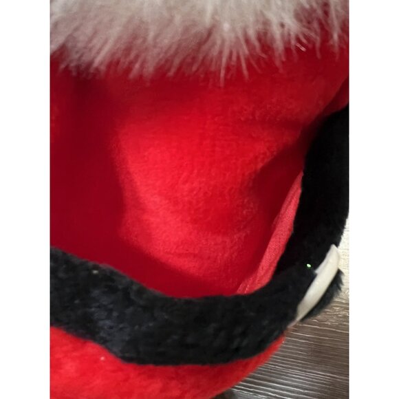 Vintage Plush Two Sided Santa Stocking or Christmas Card Holder With Felt Face - Picture 7 of 7